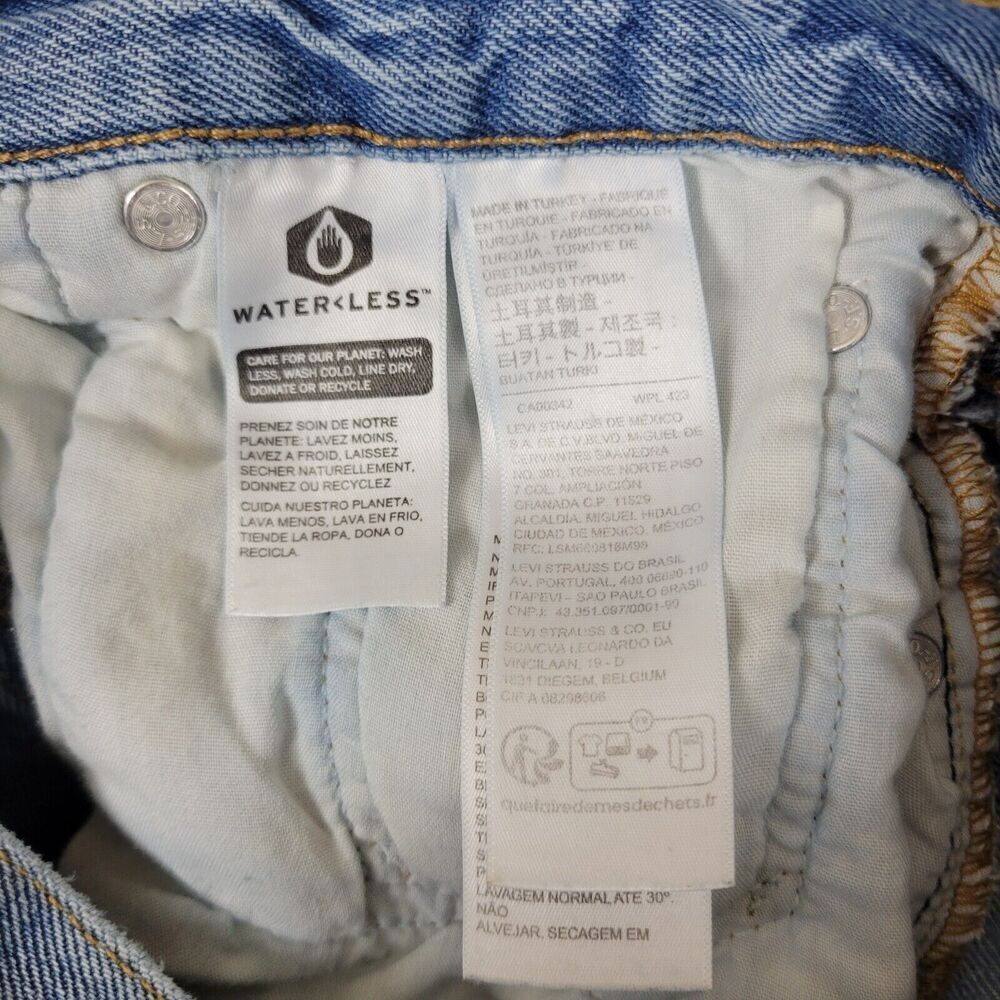 Levi's 501 Shorts Womens 26 Blue Premium Denim Button Fly Cut Off Distressed - Picture 6 of 12